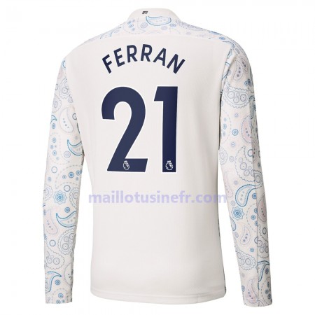 Maillot de Foot Manchester City Ferran Torres 21 Troisième 2020-21 Manches Longues